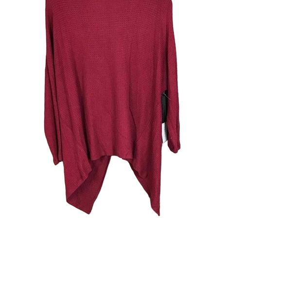 1 State Women’s Large Red Twist Back Blouse Draped Hem Long Sleeve Stretch NWOT - Picture 7 of 9